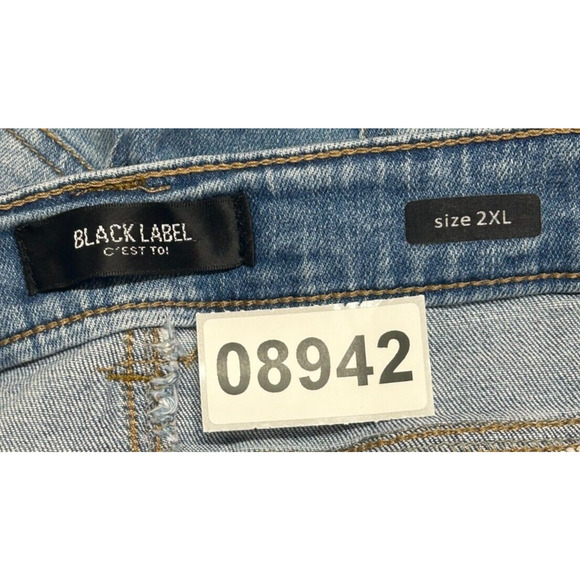 Black Label Shorts Womens 2XL Blue Distressed C'est Toi Actual 36X4 Stretch - Picture 7 of 7